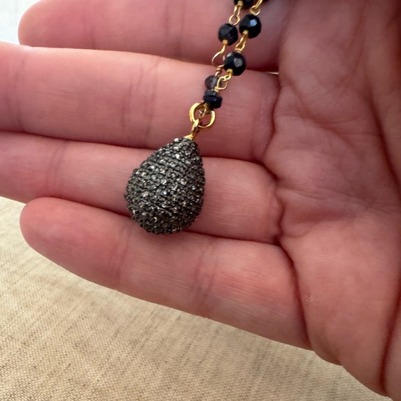 Jemma Sands Anthropologie Pacific Sapphire Necklace w/ diamond pendant - Picture 7 of 8